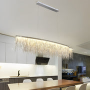 Aluminum Tassel Chain LED Dimmable Post-Modern Dining Chandelier