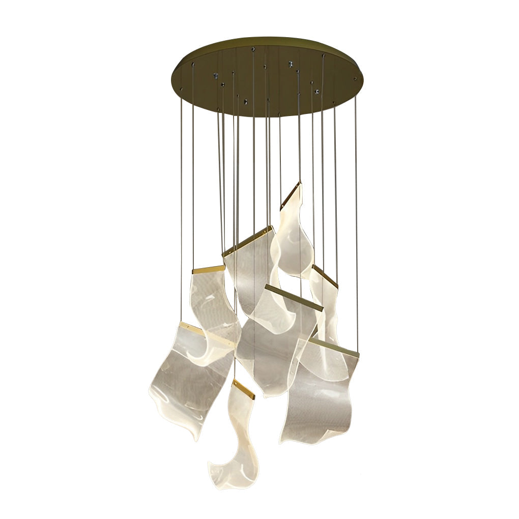 Modern Acrylic Curl Chandelier with Stepless Dimming LED