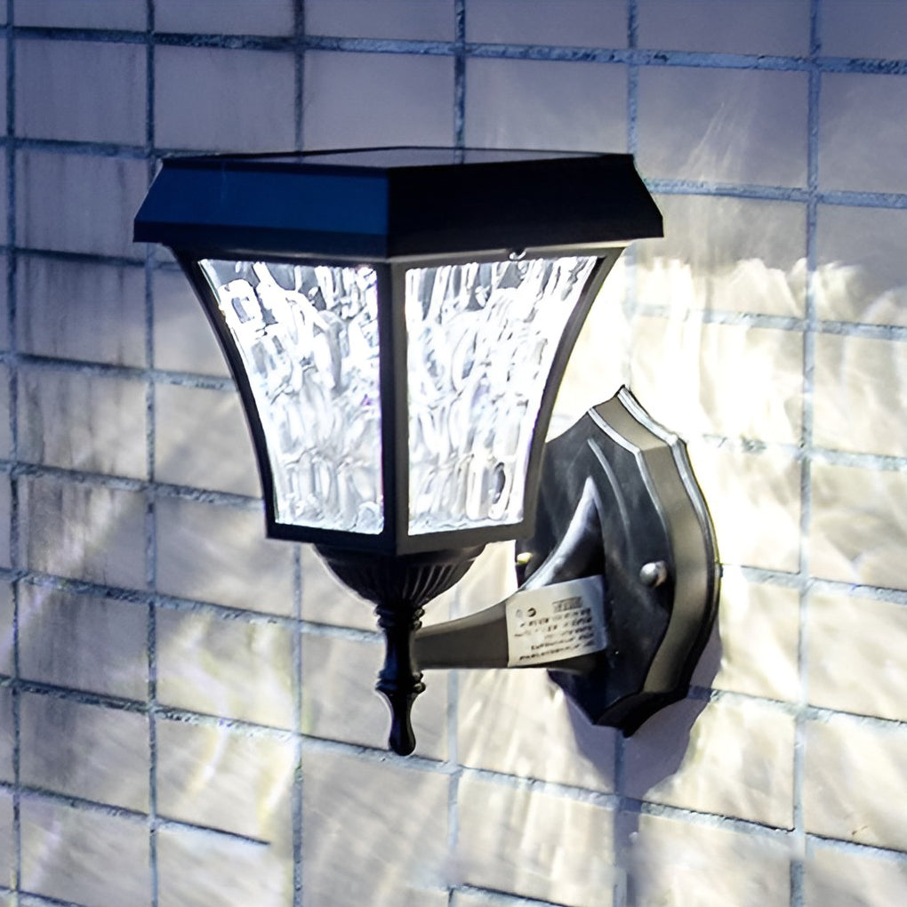 Solar LED Outdoor Wall Sconce with Touch Switch – Waterproof