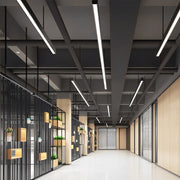 47-Inch Linear Aluminum LED Pendant Light Set of 6 - Modern Office