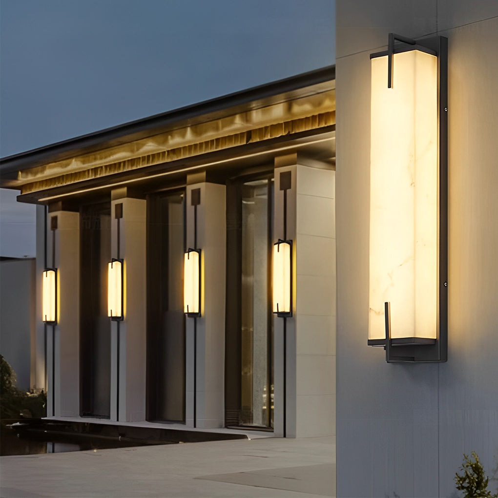 Modern Black Resin Outdoor Wall Sconce with LED - Waterproof IP54