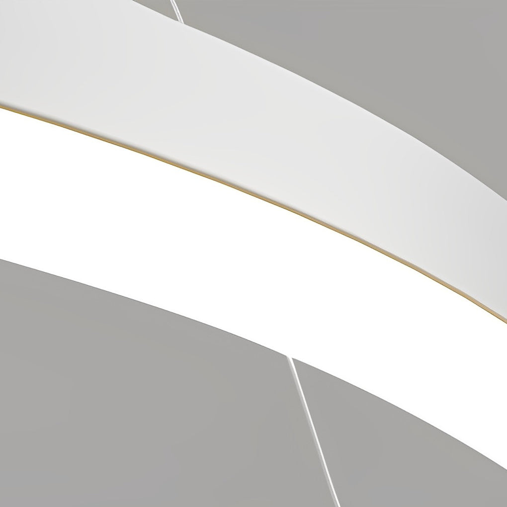 Circular Rings LED Semi-Flush Mount Light with 3-Step Dimming