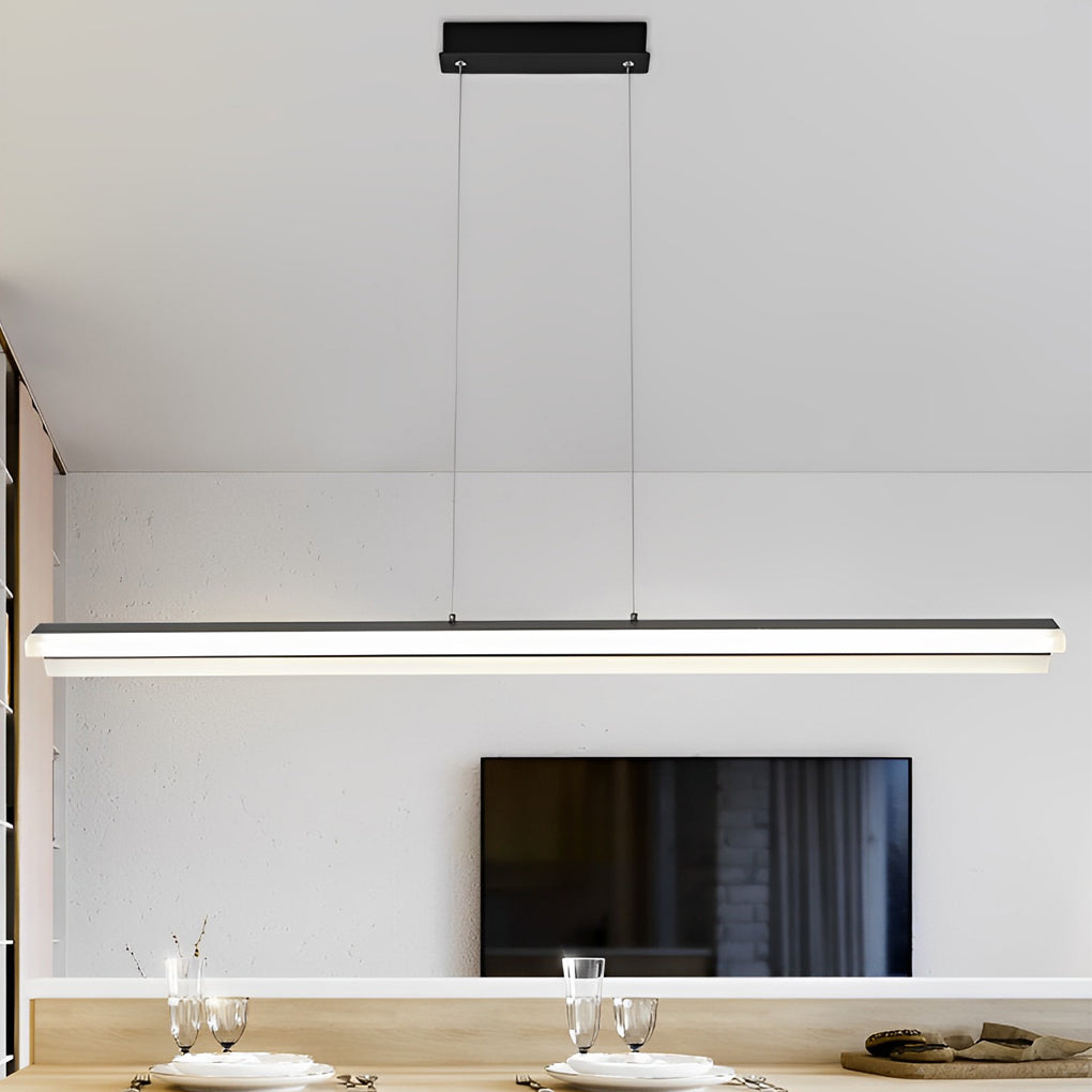 Modern Linear LED Pendant Light – Metal & Acrylic Neutral White