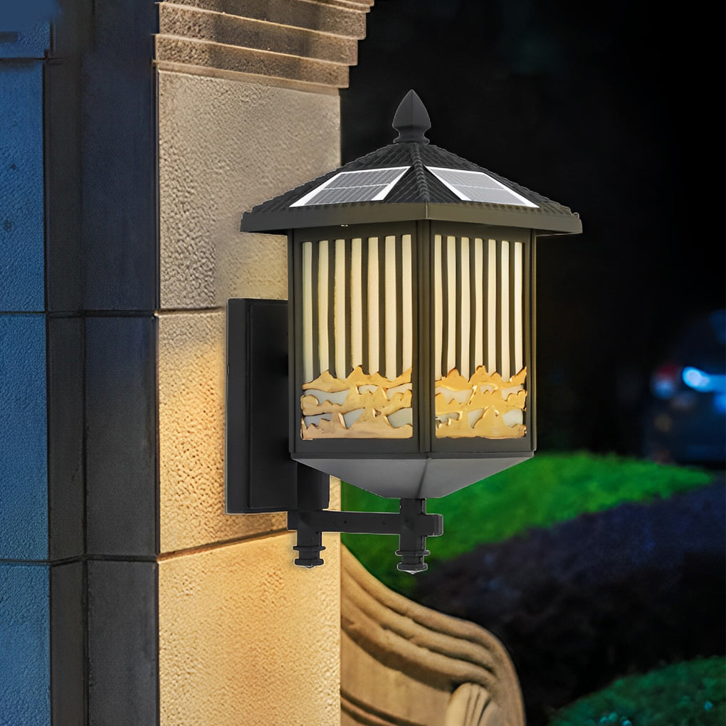 Modern Solar LED Outdoor Wall Light with Die-Cast Aluminum Frame