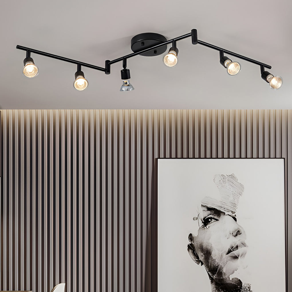Adjustable Iron Directional Ceiling Light - Black Nordic Flush Mount
