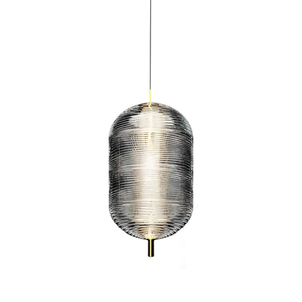 Modern Glass Shade LED Pendant Light – Iron Frame, Nordic Design