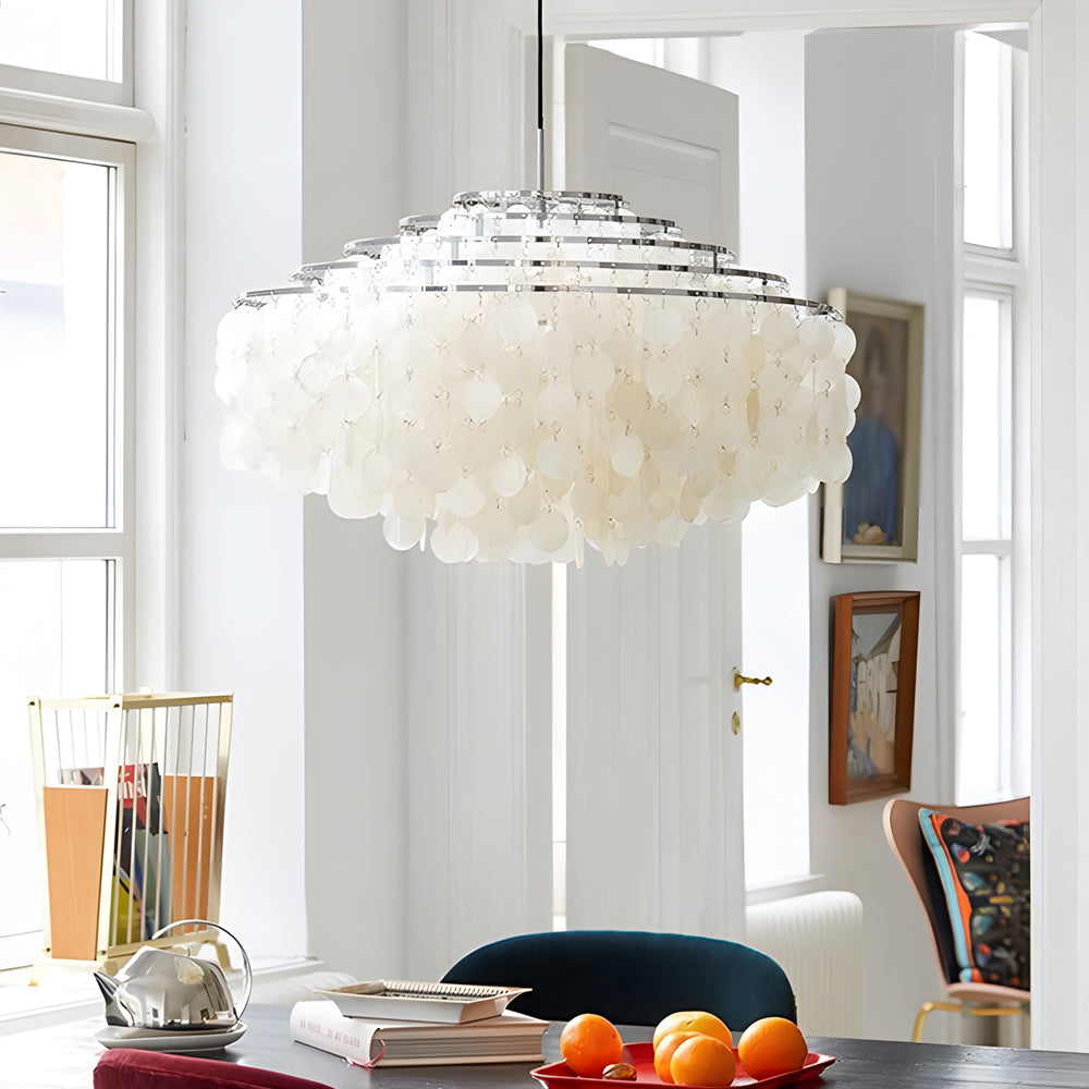 Luxury Seashell Chandelier with Adjustable Chain - LED Pendant