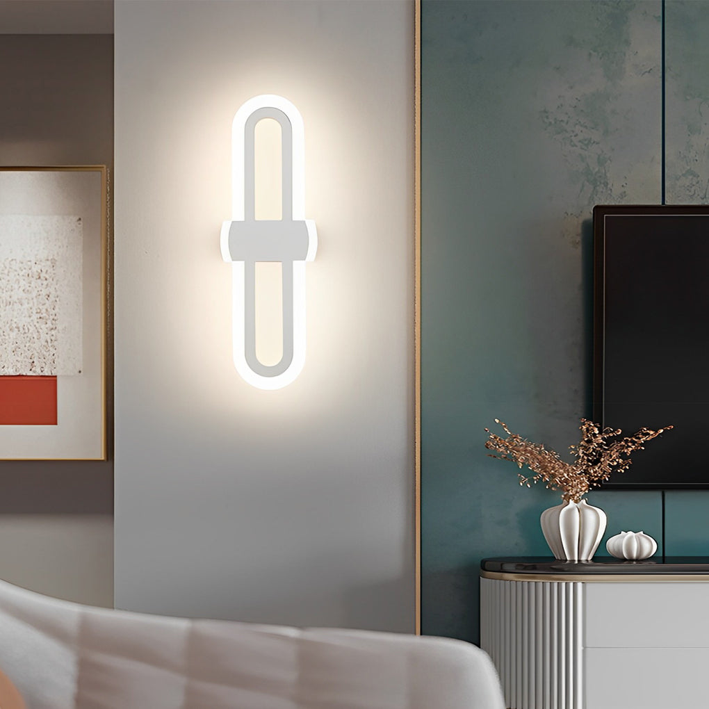 Rounded Rectangular LED Wall Sconce Modern Minimalist Iron Lighting
