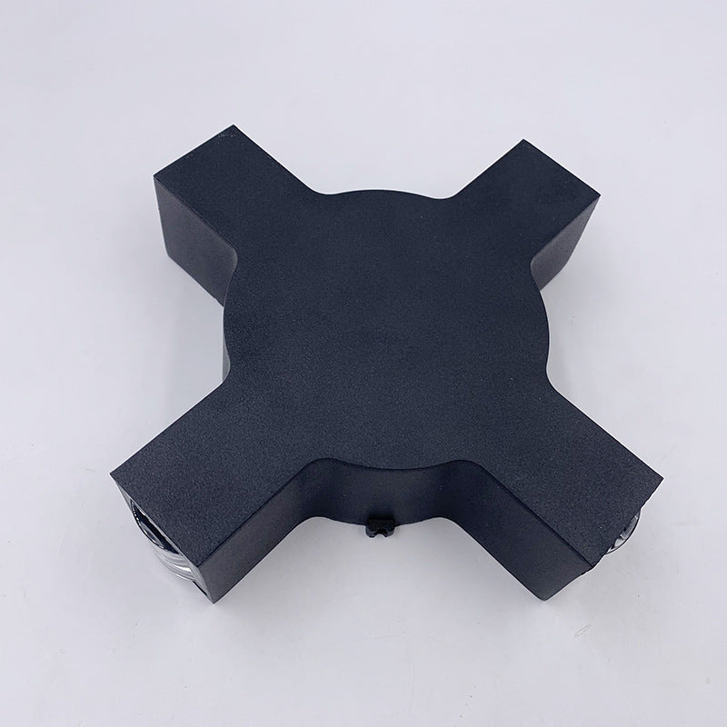 Starlight Modern LED Outdoor Wall Lamp - Waterproof Black Aluminum