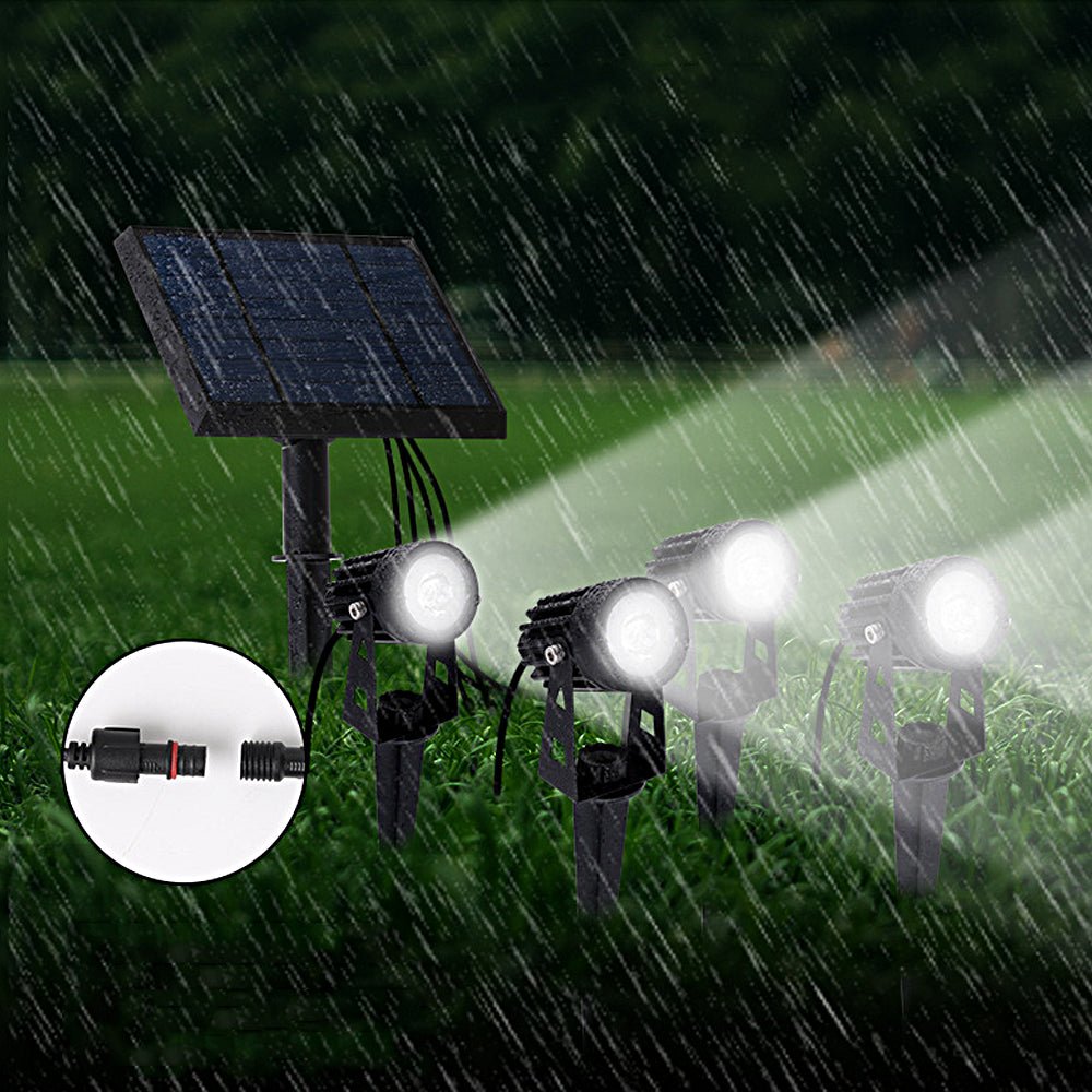 Solar Outdoor Spotlight Set with Adjustable Angle & Dual Installation