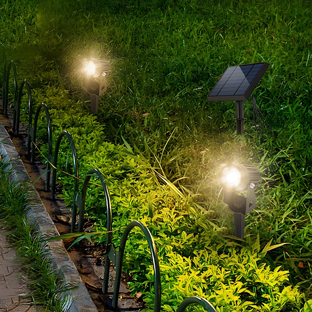 Solar Outdoor Spotlight Set with Adjustable Angle & Dual Installation
