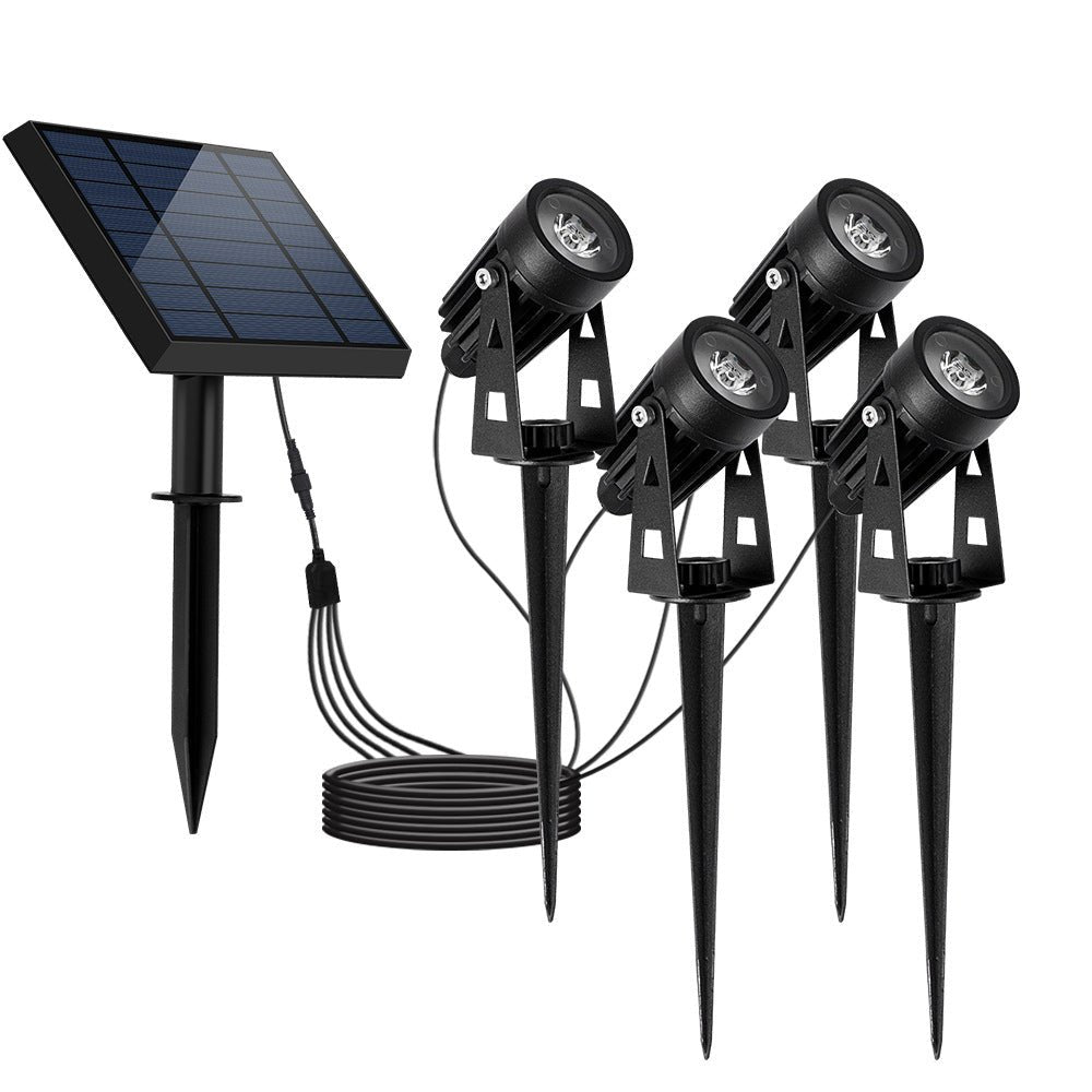 Solar Outdoor Spotlight Set with Adjustable Angle & Dual Installation