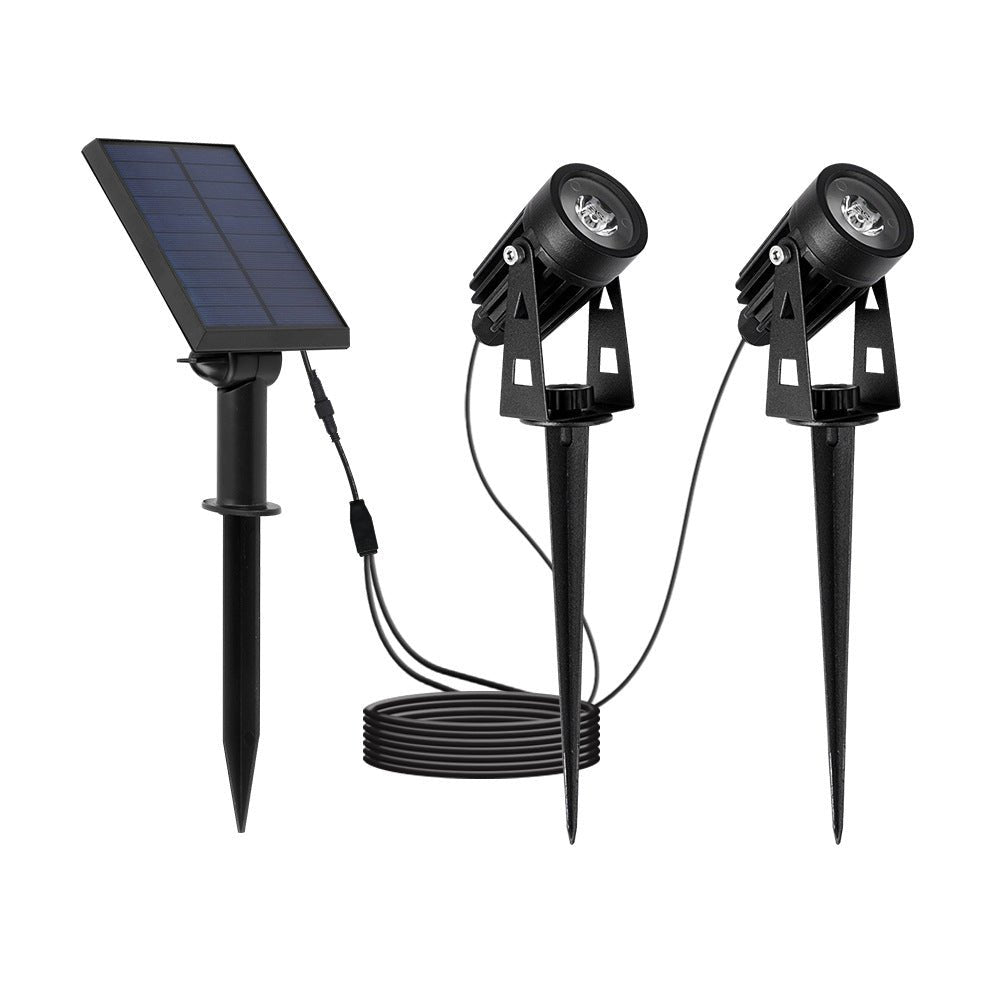 Solar Outdoor Spotlight Set with Adjustable Angle & Dual Installation