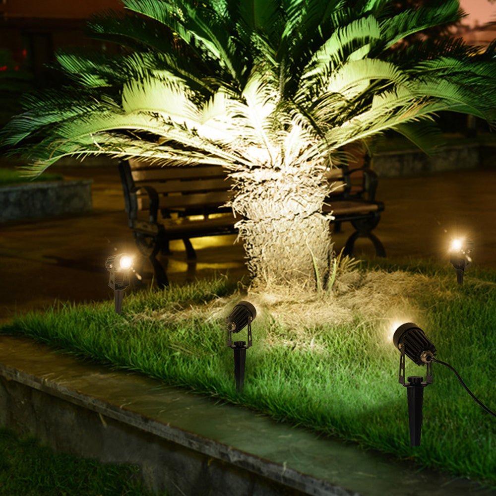Solar Outdoor Spotlight Set with Adjustable Angle & Dual Installation