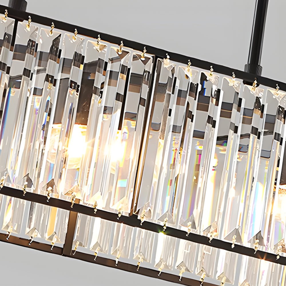 4-Light Crystal Rectangle Chandelier with 3-Step Dimming