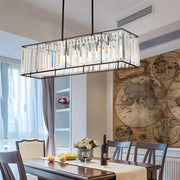4-Light Crystal Rectangle Chandelier with 3-Step Dimming