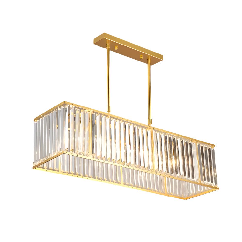 4-Light Crystal Rectangle Chandelier with 3-Step Dimming