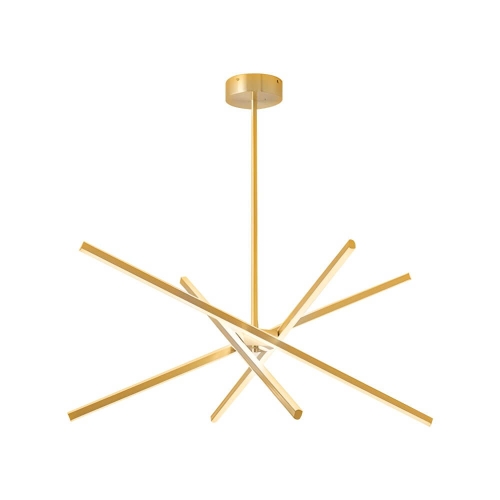 4-Light Dimmable LED Sputnik Linear Chandelier – Modern Copper
