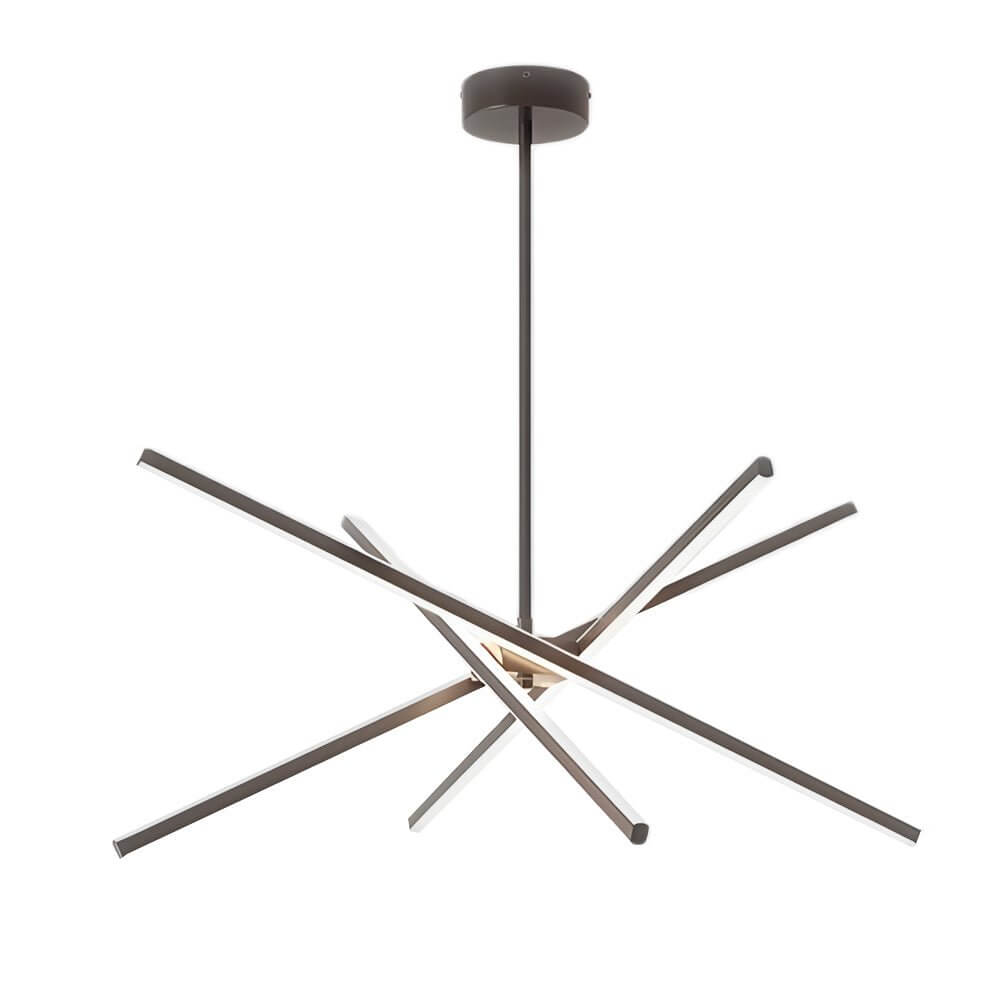 4-Light Dimmable LED Sputnik Linear Chandelier – Modern Copper