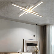 4-Light Geometric Linear LED Flush Mount Ceiling Light