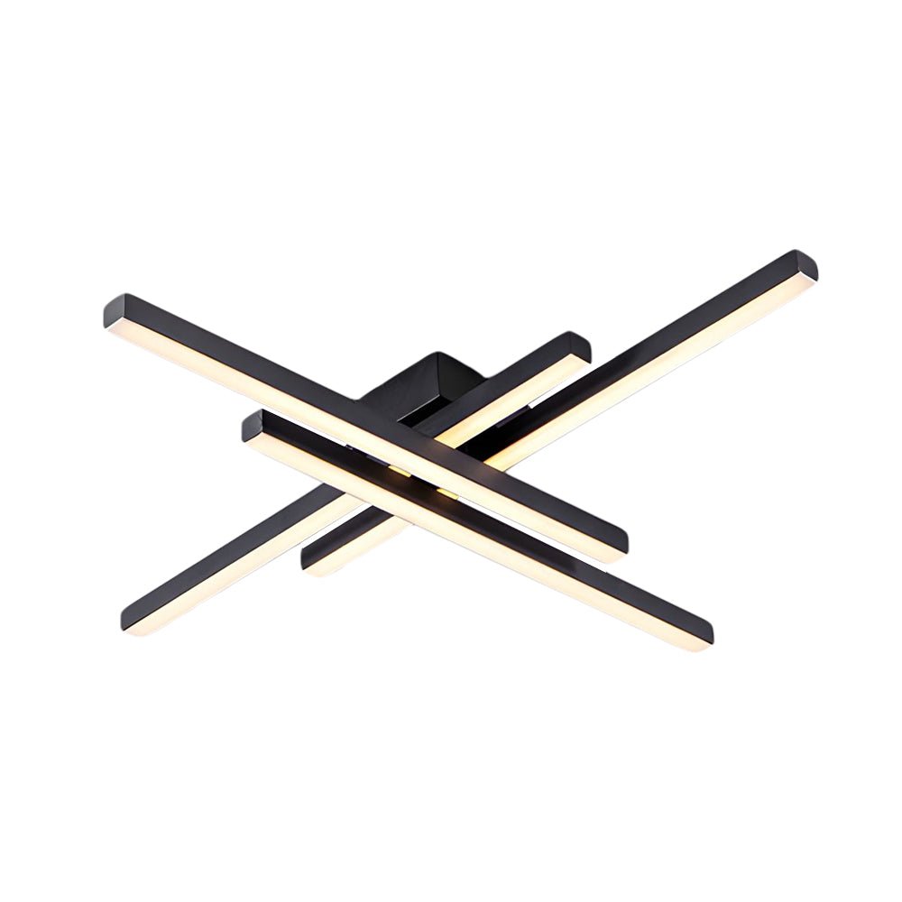 4-Light Geometric Linear LED Flush Mount Ceiling Light