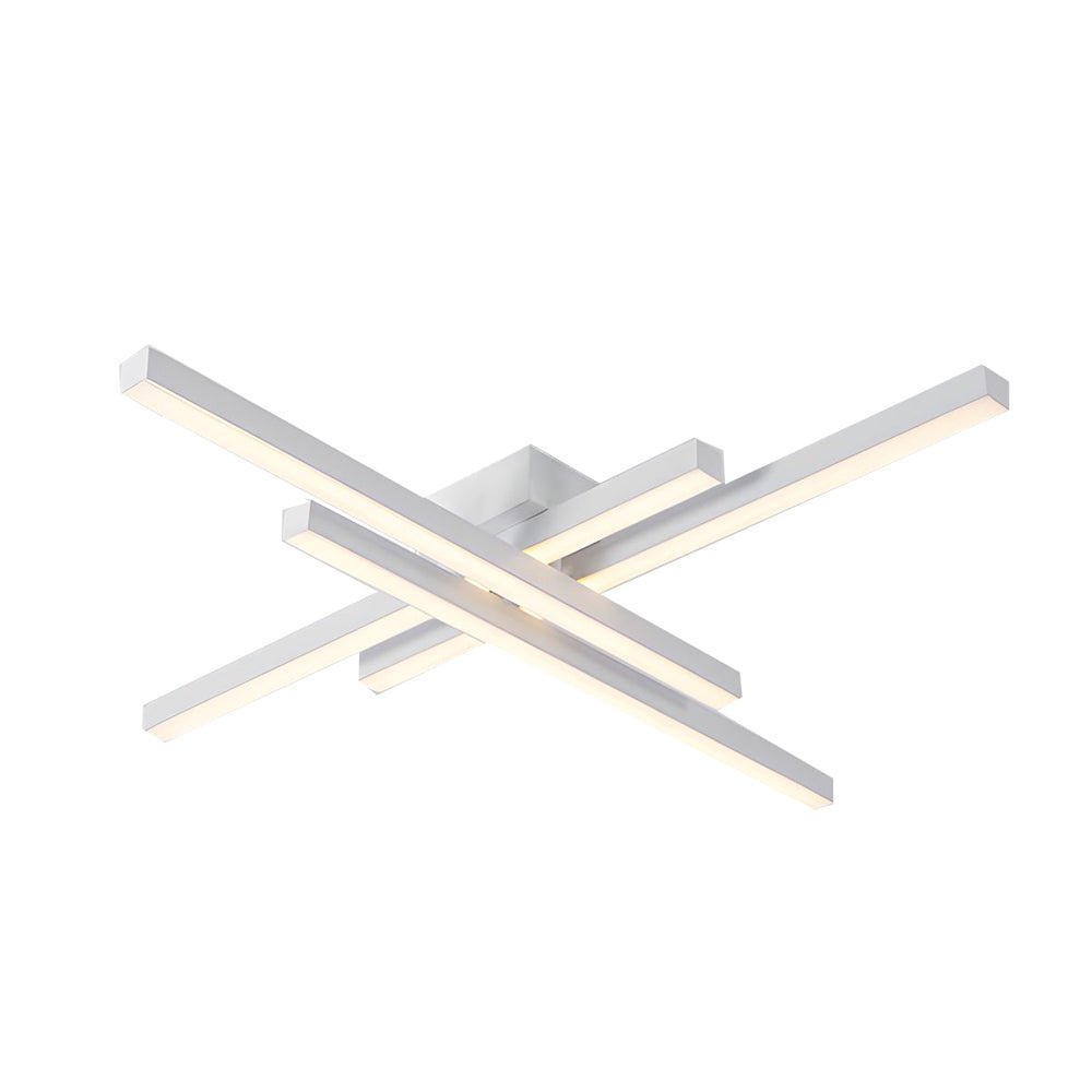 4-Light Geometric Linear LED Flush Mount Ceiling Light