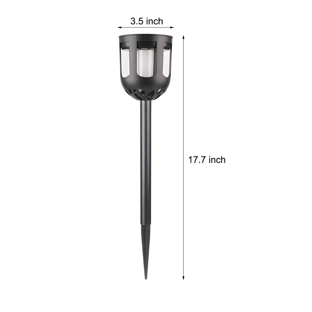 Solar LED Pathway Light Set - Modern Black 4-Pack Outdoor Garden