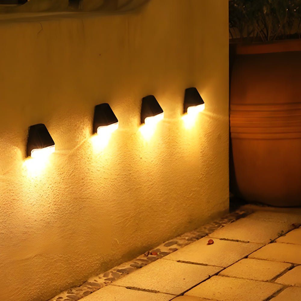 Solar Step Lights with Dusk-to-Dawn Sensor - 4 Pack Outdoor LED