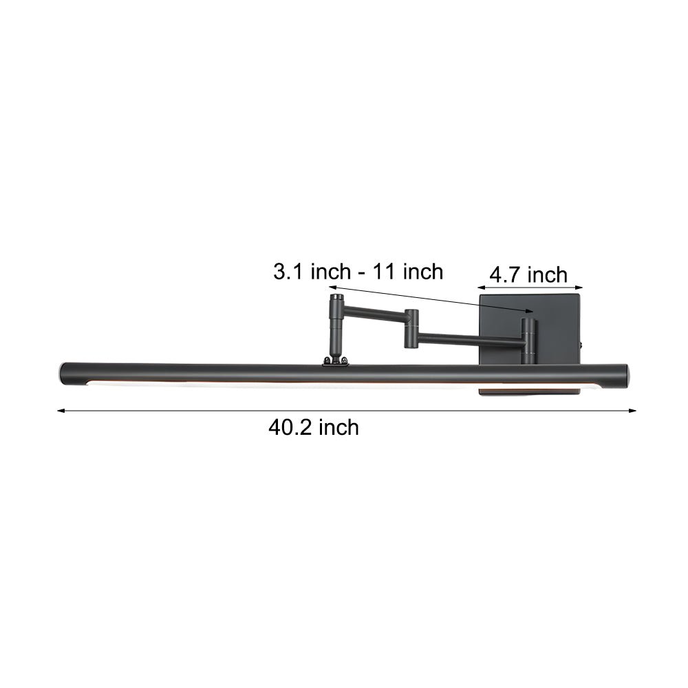 40'' Adjustable Swing Arm Bathroom Vanity Light Matte Finish