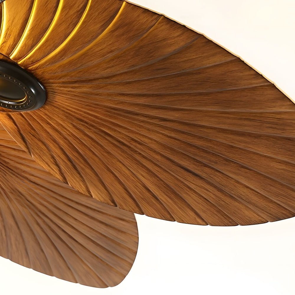 Industrial Ceiling Fan with Light - 5 Brown Blades & Remote Control