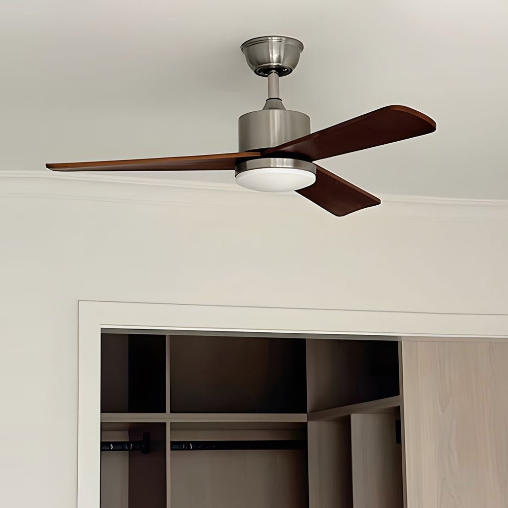 Modern Wooden 3-Blade LED Ceiling Fan with Remote Control