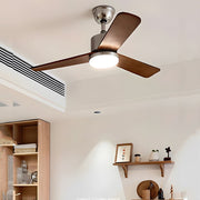Modern Wooden 3-Blade LED Ceiling Fan with Remote Control