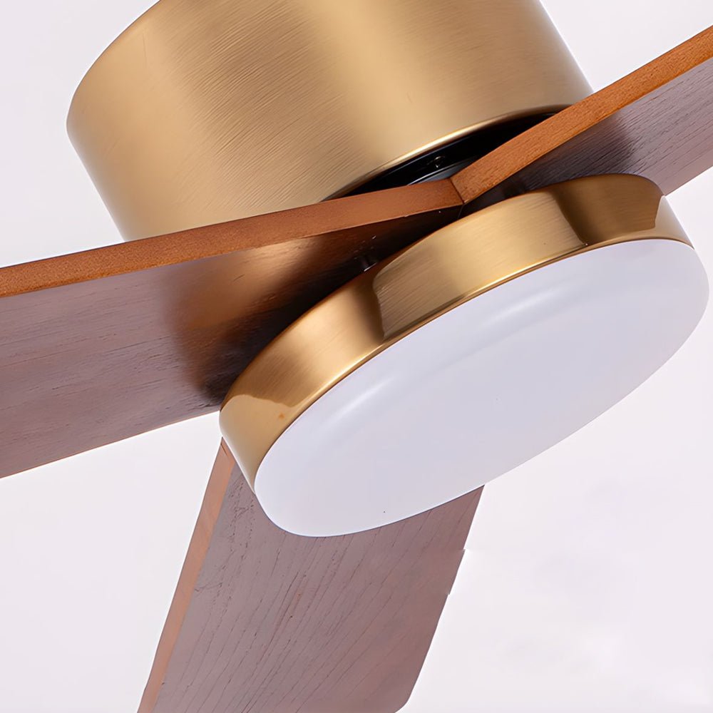 Modern Wooden 3-Blade LED Ceiling Fan with Remote Control