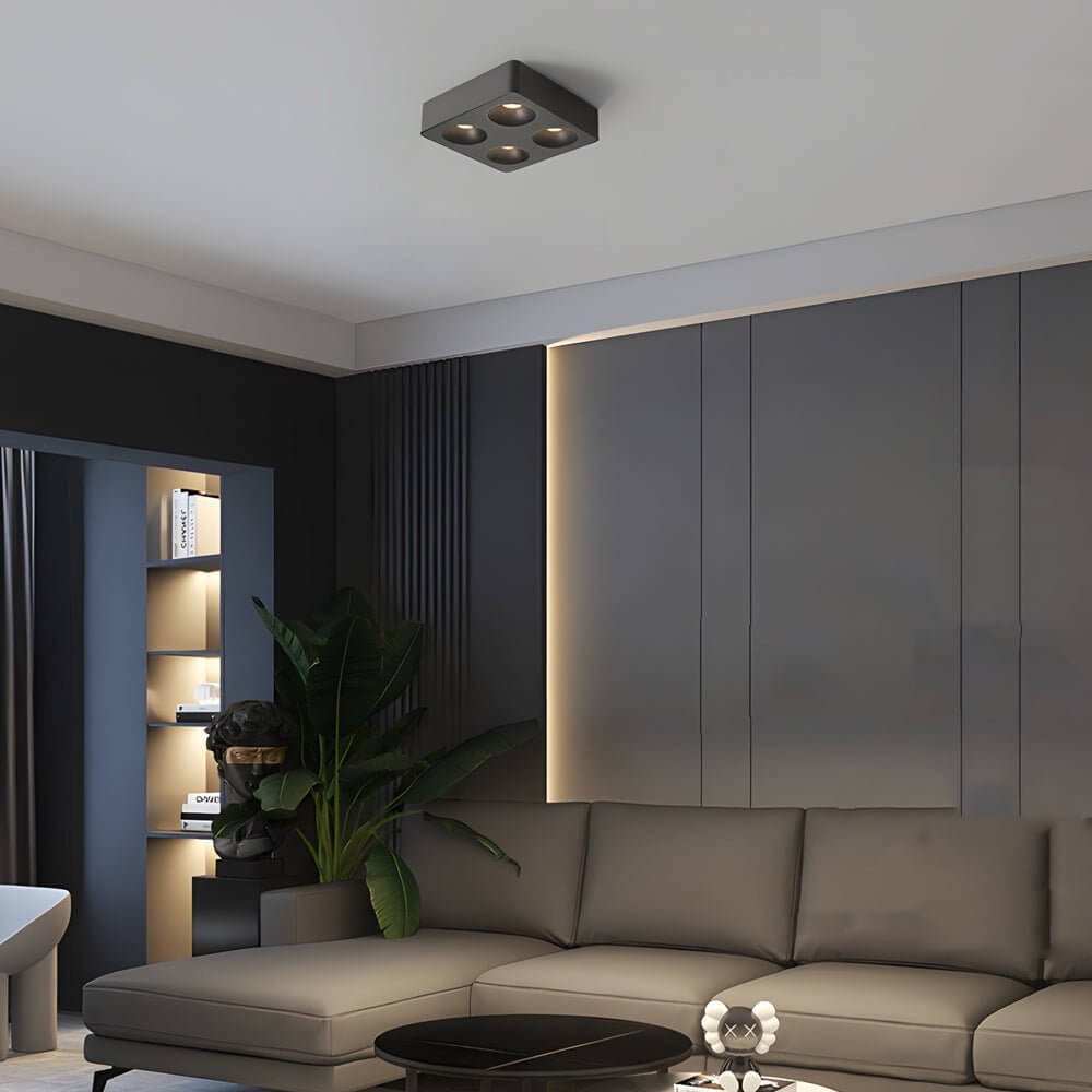 Square COB LED Flush Mount Spotlight - Modern Aluminum Downlight
