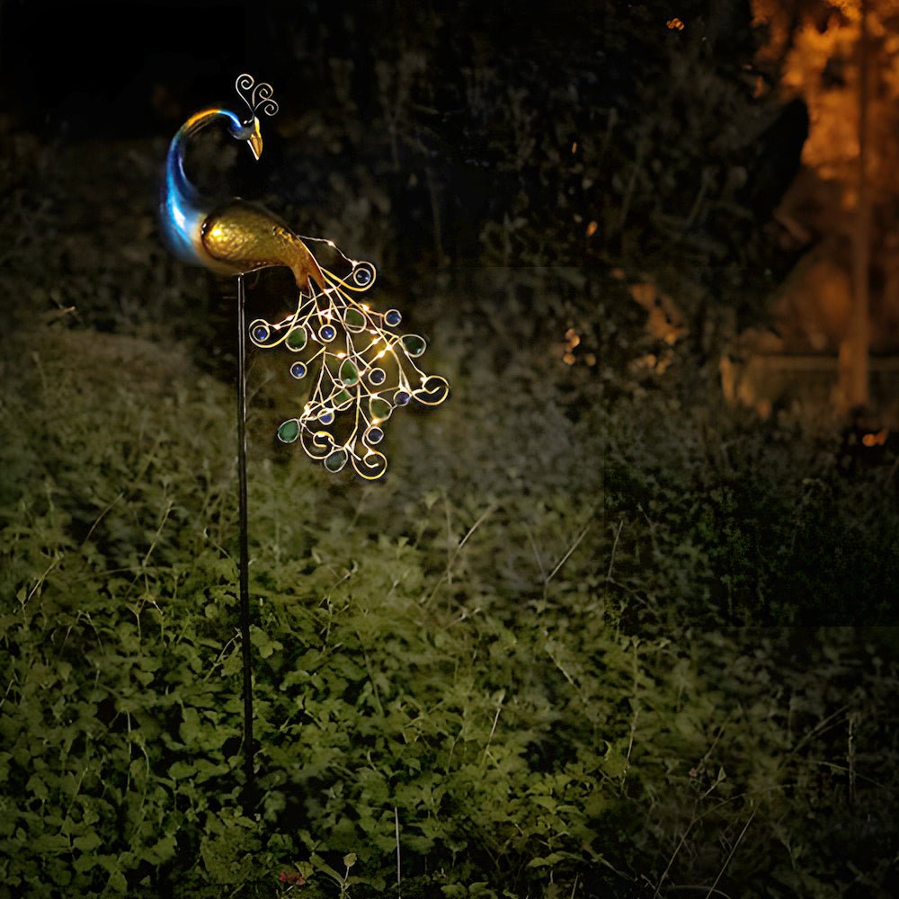 43.7 In. Solar Peacock Garden Stake - Modern Outdoor Lighting (2-Pack)