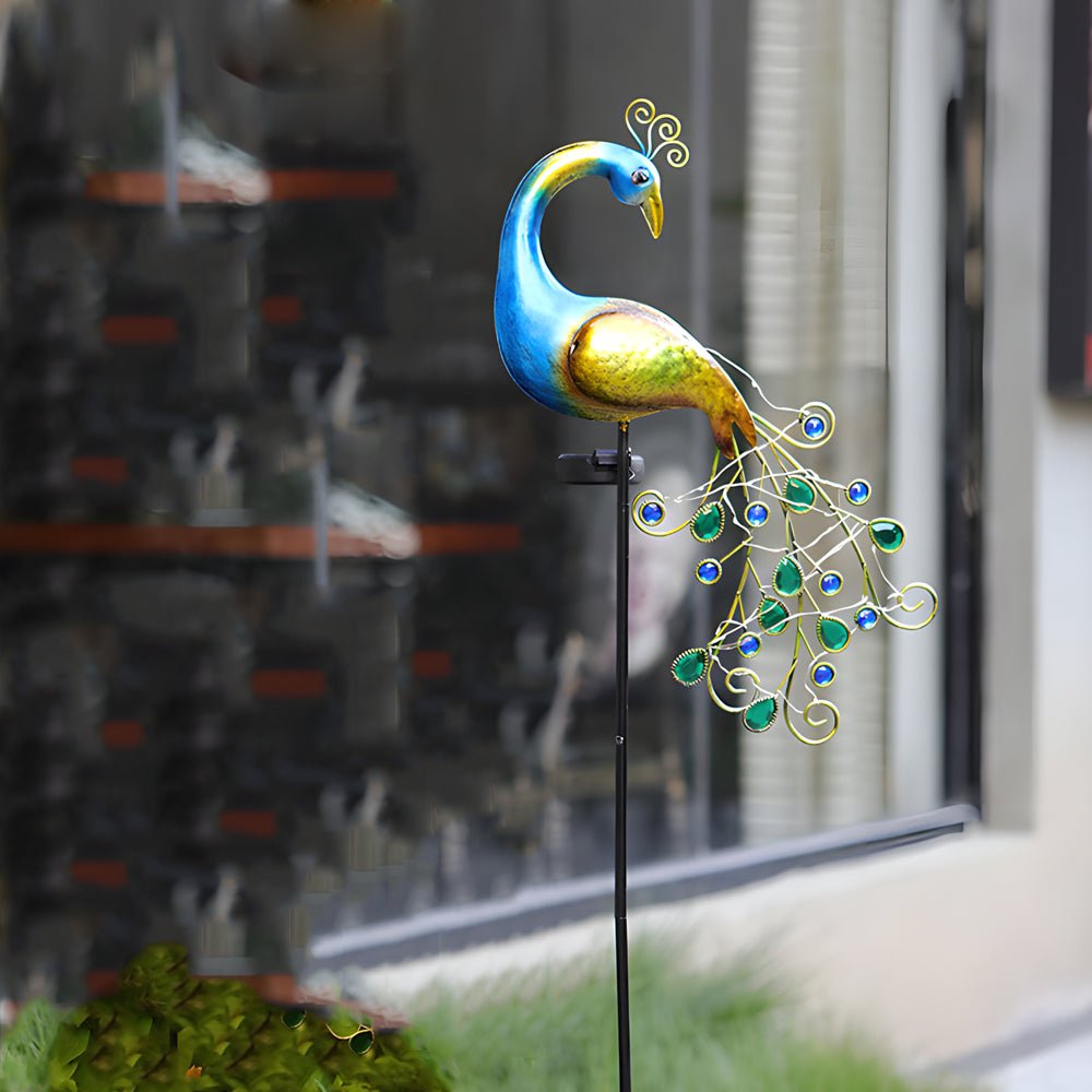 43.7 In. Solar Peacock Garden Stake - Modern Outdoor Lighting (2-Pack)