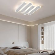 Modern White Linear LED Ceiling Light - Dimmable Flush Mount