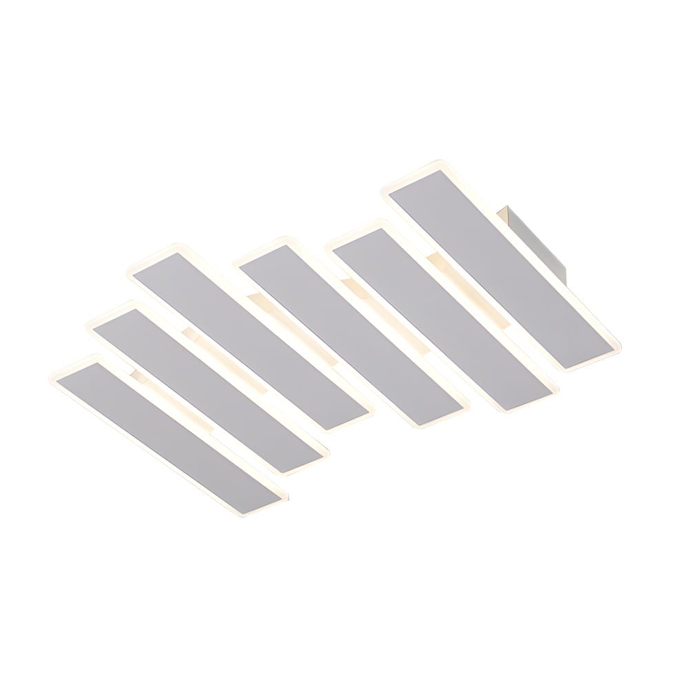 Modern White Linear LED Ceiling Light - Dimmable Flush Mount