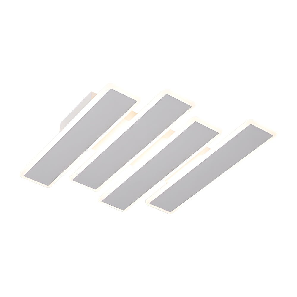 Modern White Linear LED Ceiling Light - Dimmable Flush Mount