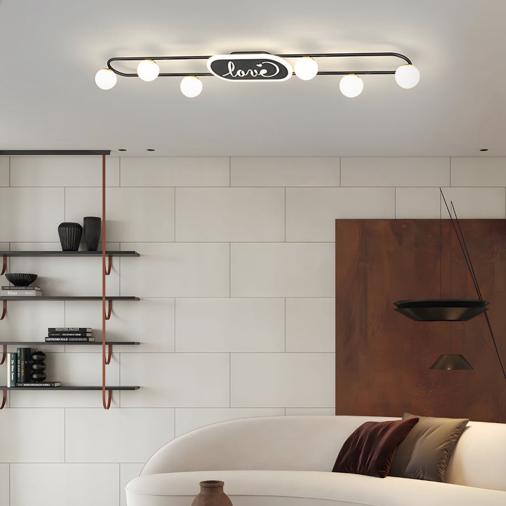 Modern Acrylic Ball Semi Flush Mount Ceiling Light with Three-Step