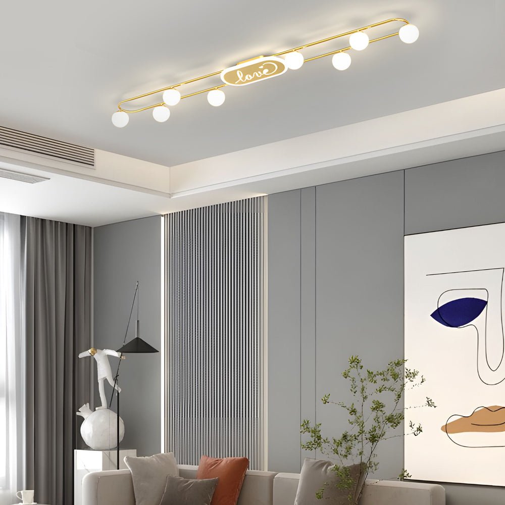 Modern Acrylic Ball Semi Flush Mount Ceiling Light with Three-Step