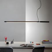 Modern Black Linear LED Pendant Light - Acrylic Tube 47.2 Inch