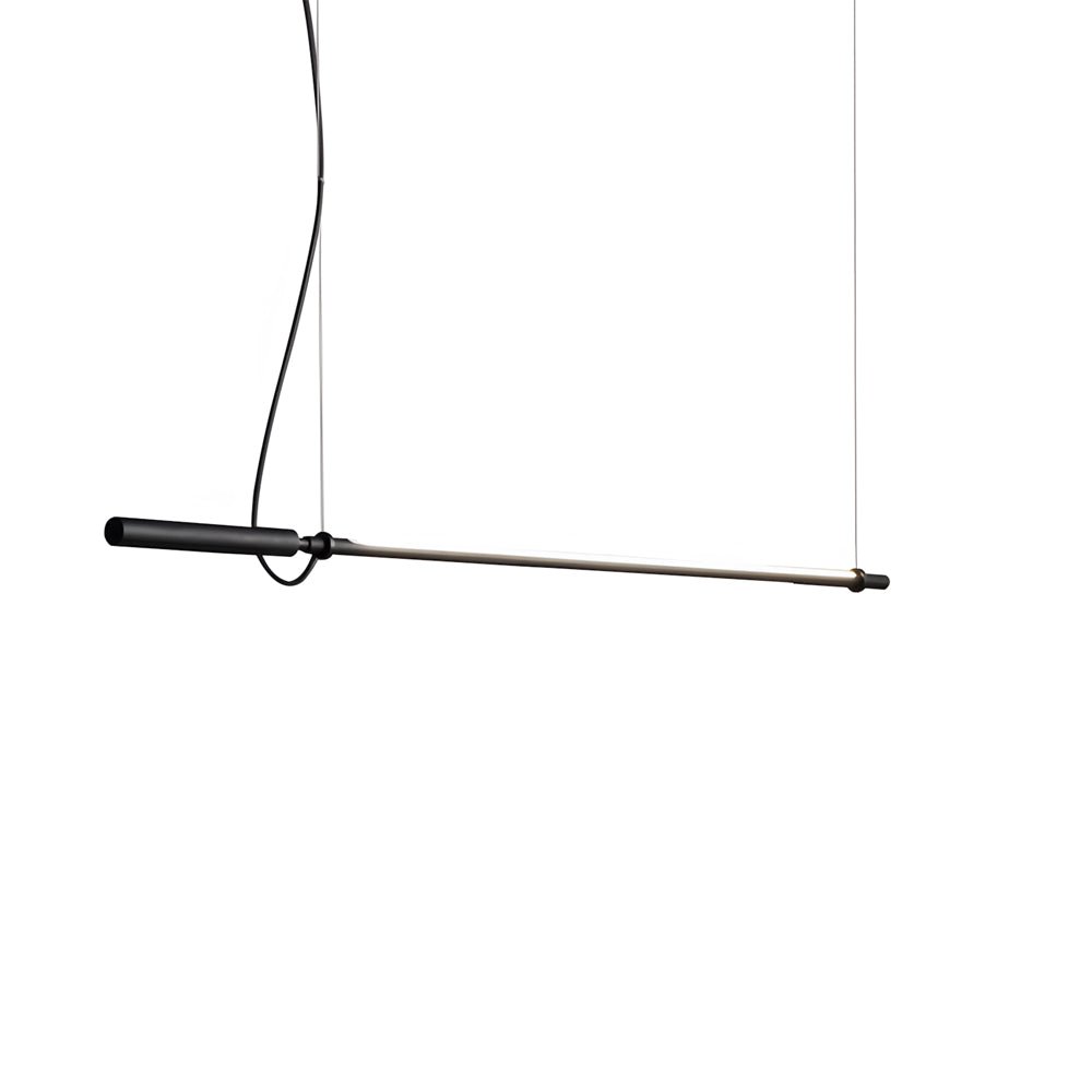 Modern Black Linear LED Pendant Light - Acrylic Tube 47.2 Inch