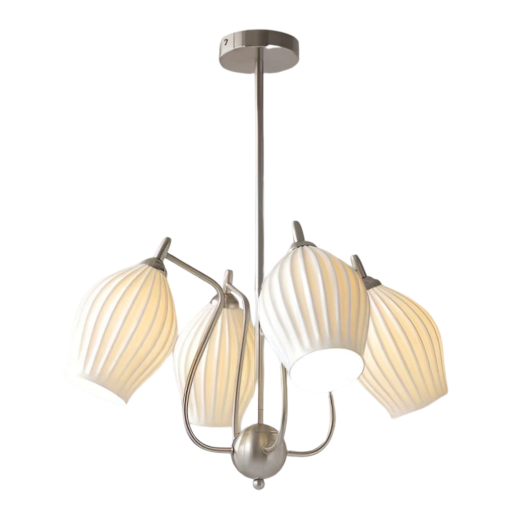 Ceramic Flower Chandelier – Modern Warm White Ceiling Light
