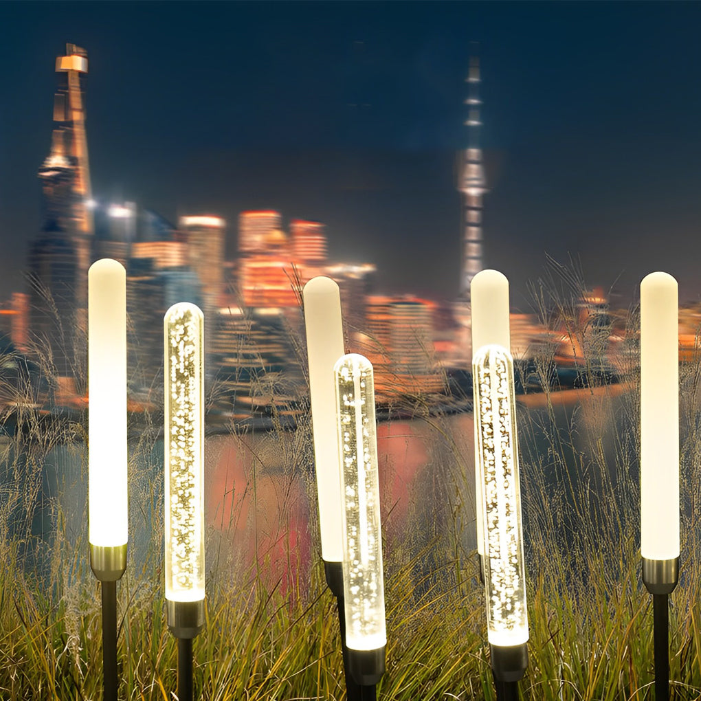 Waterproof Crystal Bubble Reed LED Lawn Lights Set of 5