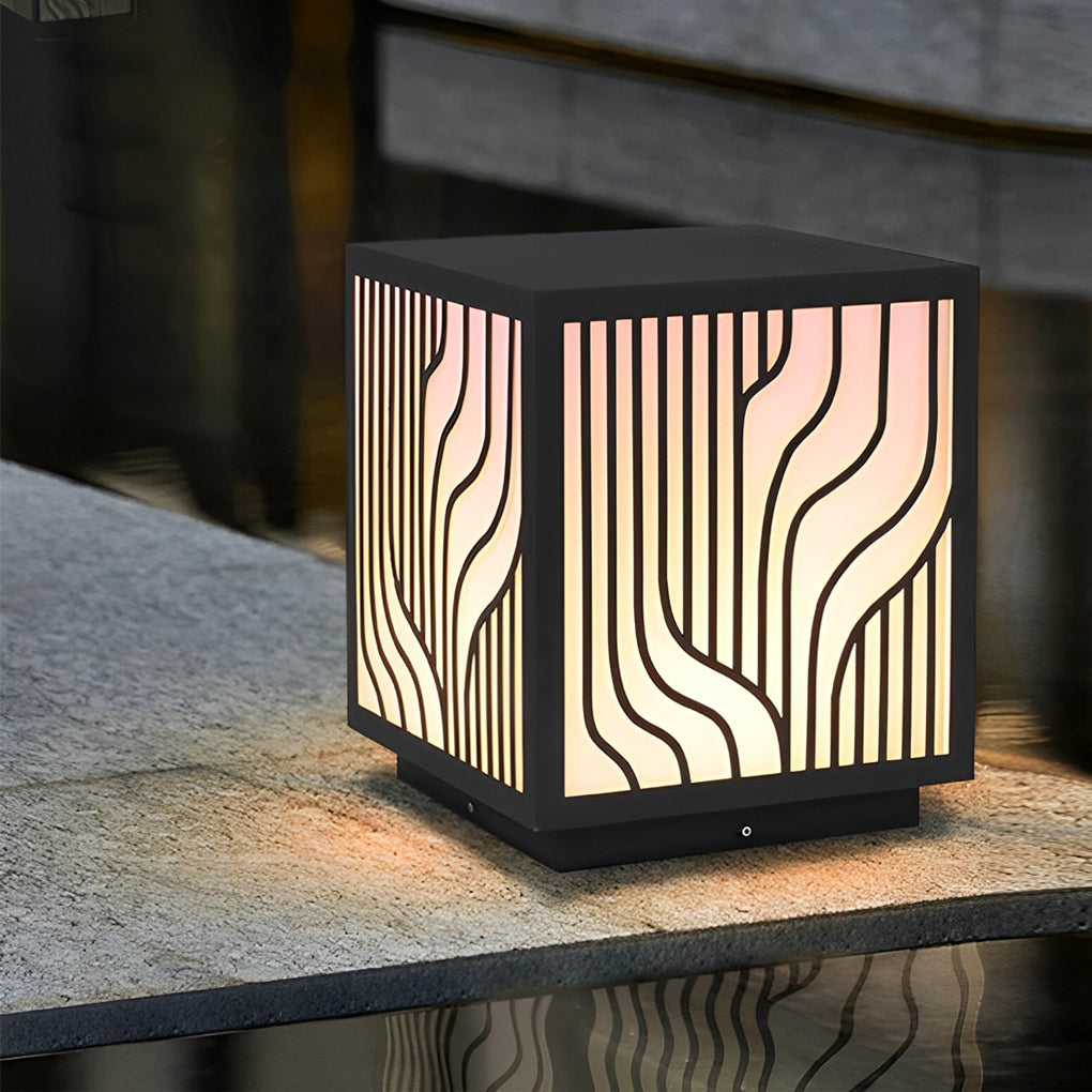 Modern Square Outdoor Post Light – Stainless Steel & Acrylic