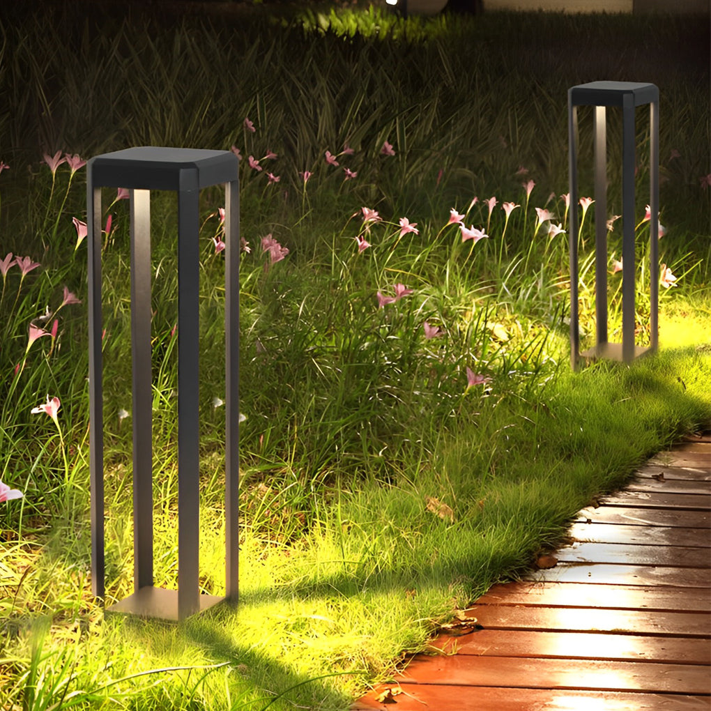 Modern Solar Pathway Light - Aluminum & Acrylic Black Finish