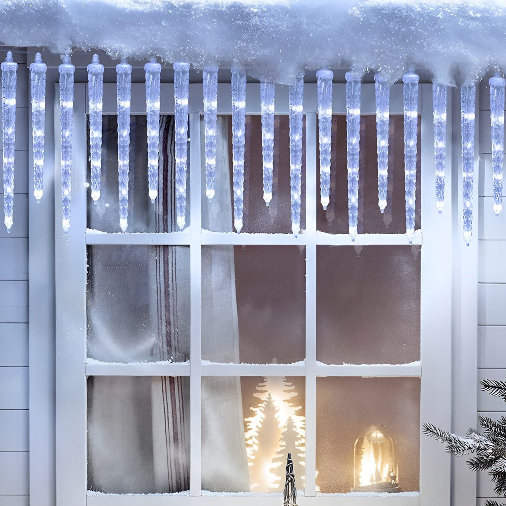 Solar LED Icicle String Lights Waterproof Outdoor Decorative