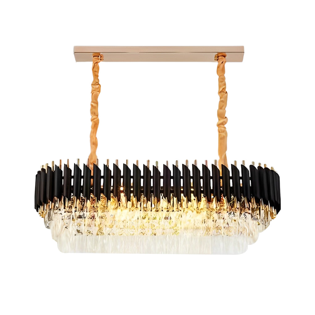 Crystal Round Oval Chandelier Modern Luxury Dimming Iron Glass
