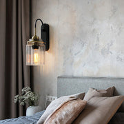 Modern Wavy Glass Wall Sconce with Gold Metal Frame